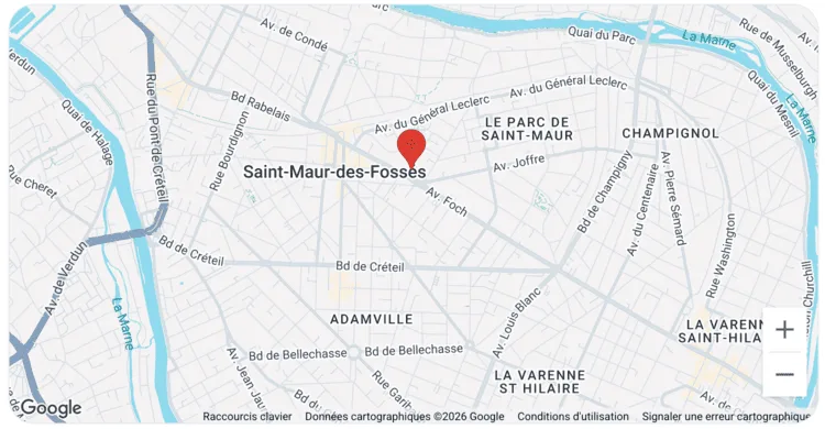Plan de situation du cabinet de Hassina Cordani à Saint-Maur-des-Fossés